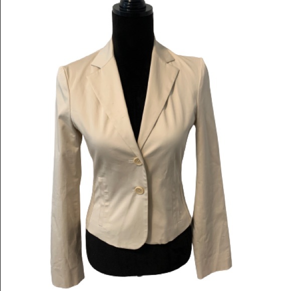 BCBG MAXAZRIA Cream Rouched Panel Jacket Size XS - Picture 10 of 12